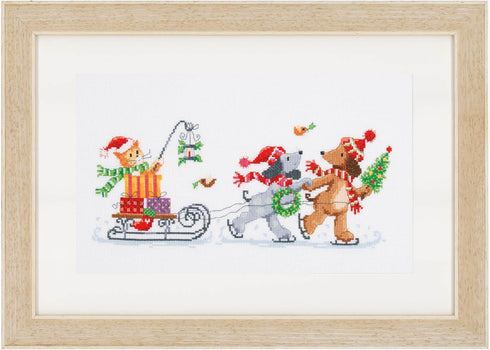 Vervaco Cross Stitch Embroidery Kits, Wall Decoration, Pre-Printed Embroidery Set, Christmas Design Embroidery Picture, 100% Cotton, Embroidery te...