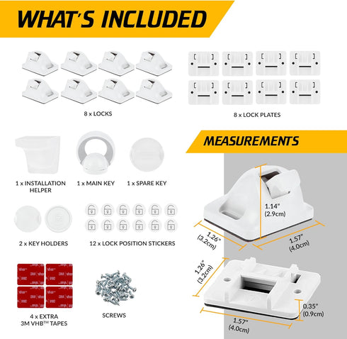 UPGRADED LICYFERN Magnetic Cabinet Locks (8 Locks & 2 Keys) - Invisible Baby Proofing Child Safety Lock & Keys – Easy to Install, Home & Kitchen C...