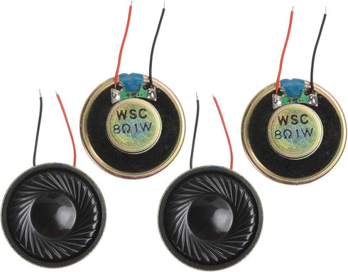 YXQ 1W 8 Ohm Micro Internal Speaker Loudspeaker 32mm Dia Round Metal Shell with Wire (4Pcs)...