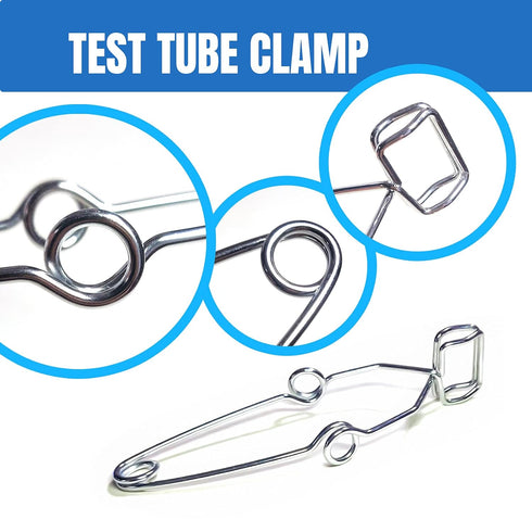 Scientific Lab Tools Pack for Basic Starter, Chemistry Set - Crucible Tongs Lab Spatula Scoop U-Shape Spoon Test Tube Clamps Stainless Steel Force...