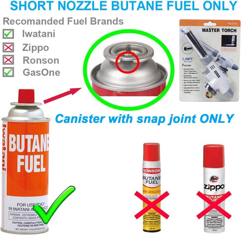 Blow Torch Kitchen Butane Lighter - Culinary Torch Chef Cooking Torch Professional Adjustable Flame with 360 Degree Inverted for Creme, Brulee, BB...