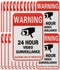 Tupalizy 24 Hours Video Camera Surveillance Sign Stickers Decals Self-Adhesive Home Business Alarm System Security Label Stickers for Window Wall ...