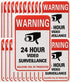 Tupalizy 24 Hours Video Camera Surveillance Sign Stickers Decals Self-Adhesive Home Business Alarm System Security Label Stickers for Window Wall ...