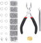 Jump Rings for Jewelry Making Kit, 1500pcs Jewelry Repair Kit for Necklace Bracelet, Lobster Clasps and Closures Repair Supplies Kit with Pliers T...