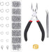 Jump Rings for Jewelry Making Kit, 1500pcs Jewelry Repair Kit for Necklace Bracelet, Lobster Clasps and Closures Repair Supplies Kit with Pliers T...