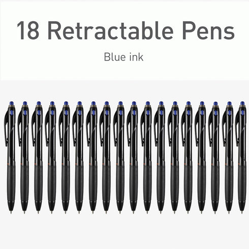 Pentonic BR-T Retractable Ballpoint Pens, 18 Count, Blue Ink, 0.7 mm Fine Point, Smooth Writing For Journaling, Office & School (PEN12125)...