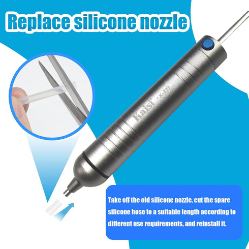 Kaisi Solder Sucker No Clog Desoldering Pump with Powerful Vacuum Suction Replaceable Heat Resistant Silicone Tube for Cooperate Soldering and Des...