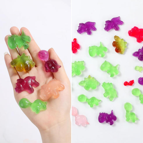 2 Sized Dinosaur Candy Molds Gummy Molds - Regular and Mini size Dinosaur Silicone Chocolate Molds Nonstick Set of 5 Including Triceratops T-Rex S...