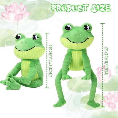Frog Stuffed Animal Plush Frog Toy Soft Cuddly Cute Green Frog Plushie with Long Leg Home Sofa Decor for Birthday Halloween (17 Inch)...