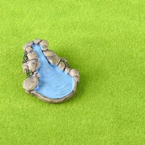 Blue Miniature Mini Water Pool Fairy Garden Lawn Ornament Outdoor Statues for Mountain Dollhouse Decor Craft Garden Sculptures and Statues...