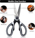 Kitchen Shears, Stainless Steel Cooking Scissors, Multifunctional Heavy-Duty Kitchen Scissor for Fish, Poultry, Meat, Chicken, BBQ, 2-Packs (Black...