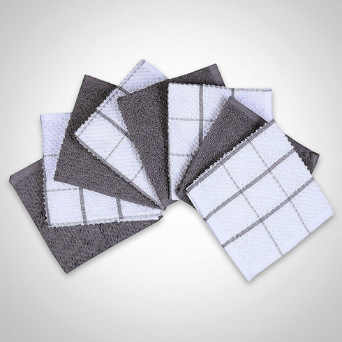 AMOUR INFINI Cotton Kitchen Dish Cloths Set of 8 – Highly Absorbent, Super Soft Premium Terry Cleaning Cloth (12"x12" Inch) Premium Dishcloths for...