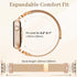 Magnetic Band with Bling Case Women Compatible with Apple Watch 45mm Crown Stainless Steel Strap Dressy Milanese Loop Protective Cover for iWatch ...