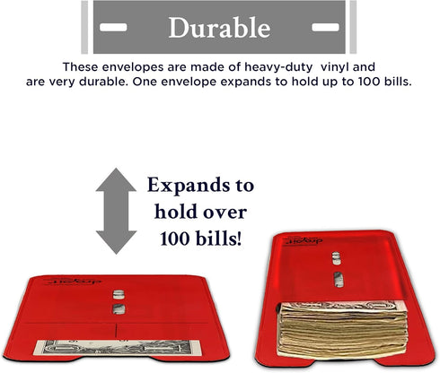 7 Combo Reuseable Dropit Safe Envelope for Depositing of Currency and Money, Size 7, Combo...