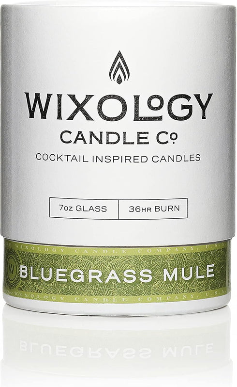 Wixology Cocktail Inspired Bluegrass Mule Soy Candle - Ginger and Lime Scented Candle in Reusable Rocks Glass - Made in Kentucky - 7 oz (Ginger & ...