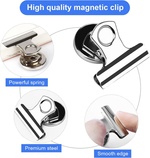 15Packs Refrigerator Magnets, Magnetic Clips Heavy Duty for Fridge, Widening Design Whiteboard Magnets Clips, Strong Scratch-Free Magnetic Clips P...