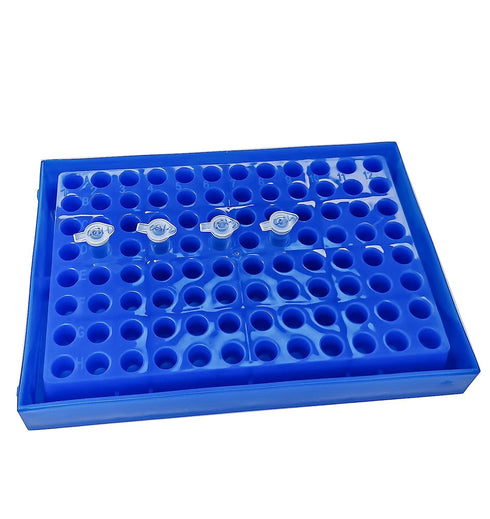 96 Positions PCR Tube Rack for 0.2ml microcentrifuge Tubes(Blue)...