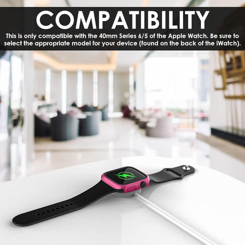 Iwatch Tempered Glass Case Cover, Series 5/6 40mm, Full Protective Waterproof Bumper Cases, Clear Film Screen Cover, “4pcs in Pack” Yellow/Rose, P...