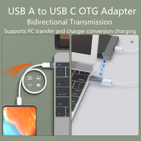 USB to USB C Adapter,USB C Female to USB Male Adapter OTG Converter for MacBook, Ipad, Desktop, Laptops, Projector, Chargers-2PCS...