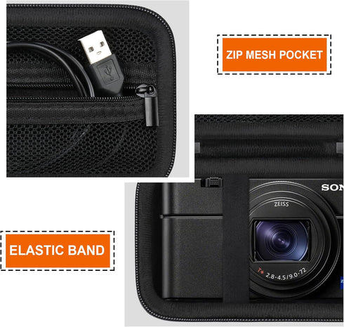 Hard Carrying Case for Canon PowerShot SX740/ SX730/ SX720/ SX620/ G7X Digital Camera, Protective Storage Bag with Zipper Mesh Pocket for Battery ...