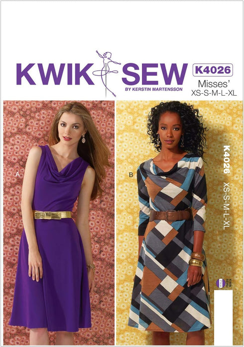 KWIK-SEW PATTERNS K4026 Misses' Dresses Sewing Template...