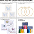 tyrixma 3 Sets Embroidery Starter Kit with Butterfly Flower Pattern for Beginners, Cross Stitch Kits for Adults with 3 Embroidery Hoops, Color Thr...