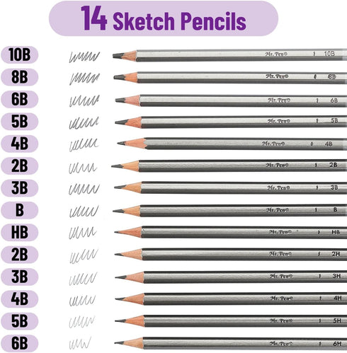 Mr. Pen- Sketch Pencils for Drawing, 14 Pack, Graphite Pencils for Drawing Pencils, Back to School Supplies...
