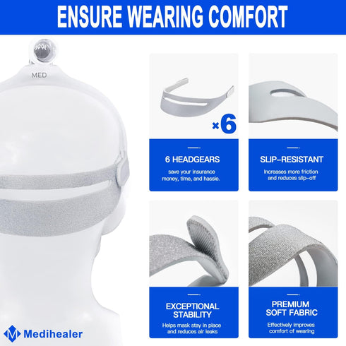 6 Packs Headgears for DreamWear(Original Version) - 6 Packs Headgear Straps to Well Reduce Strap Slip-Off and Great Comfort & Softness, Great Valu...