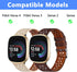 Leather Bands Compatible with Fit bit Versa 4 Bands & Versa 3 Bands & Sense 2 Wristbands, Breathable Floral Hollow-Out Lace Sense Leather Strap fo...