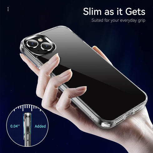 JJGoo Compatiable with iPhone 13 Case Clear, Transparent Shockproof Phone Case, Slim Anti-Scratch Hard PC Back Protective Cover Bumper, Clear...