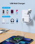 TROND 3 Prong to 2 Prong Adapter with 360° Rotating Plug, 2 Prong Outlet Extender with 3 AC Outlets and 4 USB Ports(2 USB C), US to Japan Plug Ada...
