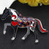 Dainty Floral Enamel Pony Horse Brooch Pins Scarf Lapel Clothes Decoration for Women Girls Jewelry Gifts...