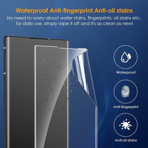 for Samsung Galaxy S24 Ultra Screen Protector 3 Pack TPU Protective Films with 2 Pack Transparent Lens Protector for Samsung S24 Ultra Touch Sensi...