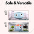 Big Eyes Baby Suction Bowl Self Feeding Set | Baby Fork and Spoon Set | Food Grade Silicone Plate for Babies & Toddlers | 4+ months (Blue)...