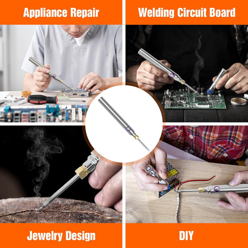 Cordless Soldering Iron Kit, USB Portable Cordless Soldering Iron with Tin Wires, Soldering Iron Stand, Soldering Iron Tool Kit Suitable for Home ...