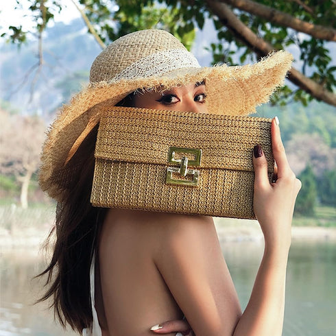 Straw Clutch Purses for Women Summer Purses for Women 2024 Raffia Bag Handbag Envelop Clutch for Beach Wedding Vacation, Green...