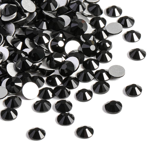 beadsland Flat Back Crystal Rhinestones Round Gems, Black (4.6-4.8mm) SS20/1440pcs...