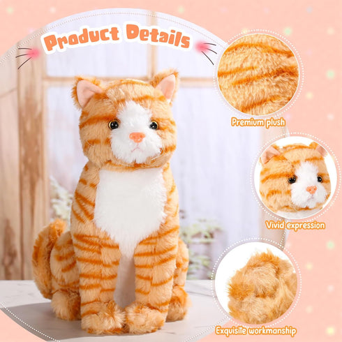 13 Inch Cat Plush Toy Realistic Cat Stuffed Animal Soft Cute Kitten Plush Toy Gifts for Home Decor Birthday Valentine's Day Party Favors Supplies(...