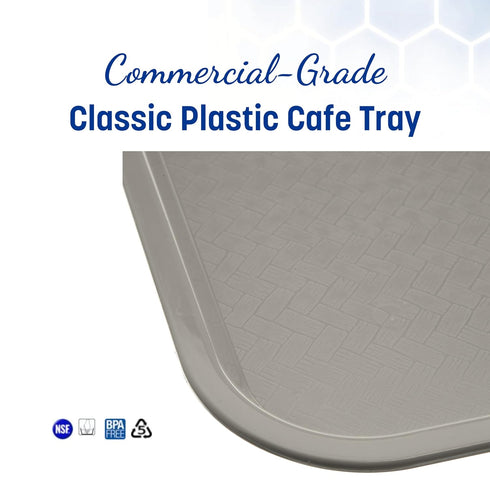 Carlisle FoodService Products CT121623 Café Standard Cafeteria / Fast Food Tray, 12" x 16", Gray...