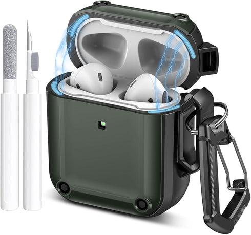 Maxjoy for AirPods 2nd Generation Case with Cleaner Kit,Powerful Magnetic,Drop-Proof and Wear-Resistant,Compatible with AirPods Case Cover for Men...