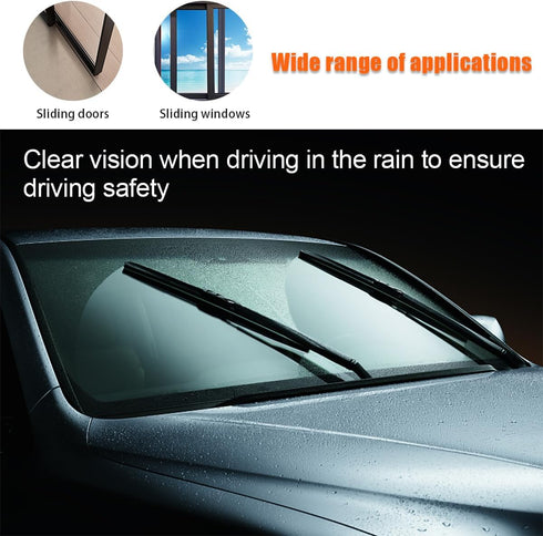 4 PCS Windshield Wiper Blade Refills, 32 Inches Auto Rubber Boneless Strips, Adjustable Vehicle Framless Wiper Blade Strips, Universal Replacement...