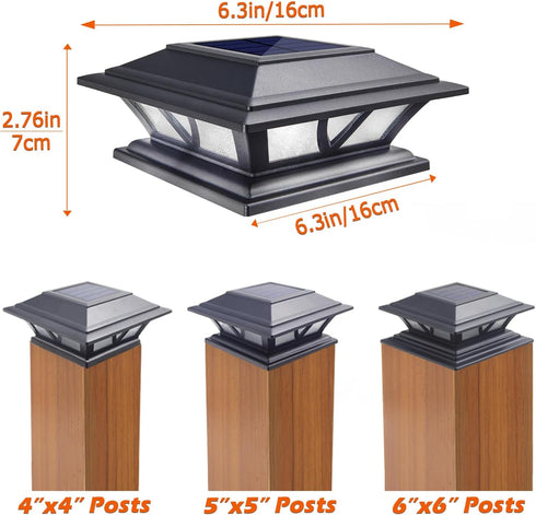 SIEDiNLAR Solar Post Lights Outdoor 2 Modes LED Deck Fence Cap Light for 4x4 5x5 6x6 Posts Patio Garden Decoration Warm White/Cool White Lighting ...