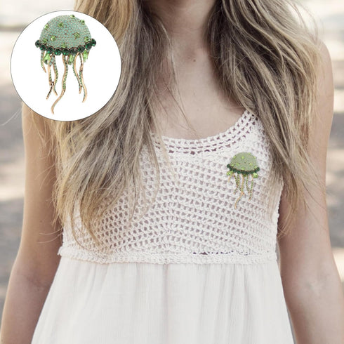 GALPADA Rhinestone Jellyfish Brooch Women Brooch Pin Creative Costume Decorative Accessory...