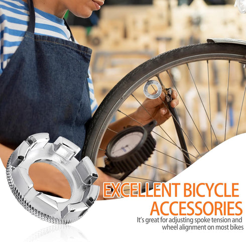 Spoke Wrench Bike Spoke Adjustment Wrench Tool 6 in 1 Bike Wheel Spoke Tool for Bike Repair Truing and Repairing Cycling Wheels...