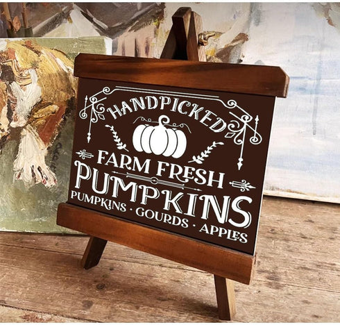 Alinacutle Farm Fresh Pumpkins Reusable Silk Screen Stencils, Self-Adhesive Silkscreen Printing Stencil for Home Decor,Paint on Wood/Fabric/Wall/C...