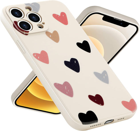 Jmltech Compatible with iPhone 12 Pro Max for Women Girls Cute Design Soft Silicone Camera Protection Protective Lovely Heart Phone Case for iPhon...
