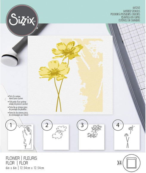 Sizzix Layered Stencils 4PK-Hummingbird by Olivia Rose, 665262, Multicolor...