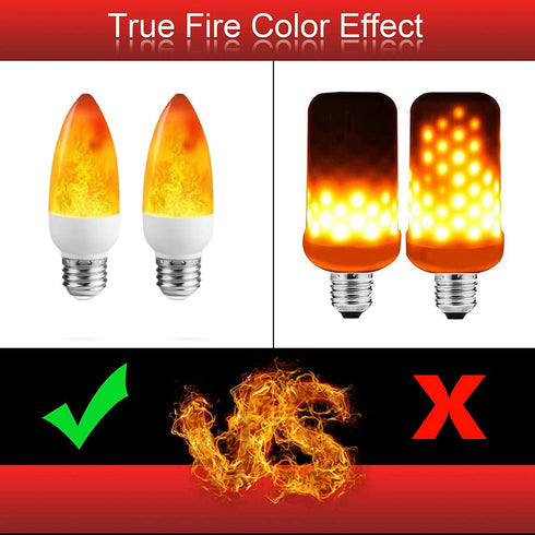 LED Flame Effect Light Bulb E26 Flickering Candle Light Bulbs Atmosphere Lamp for Home Gardens Wedding Party Halloween Christmas 2pcs...