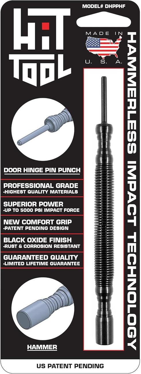 Door Hinge Pin Removal Tool – Spring Driven Door Hinge Pin Remover and Steel Faced Hammer Punch Set...