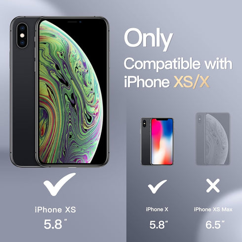 JETech Silicone Case for iPhone X, iPhone Xs, 5.8-Inch, Silky-Soft Touch Full-Body Protective Case, Shockproof Cover with Microfiber Lining (Black...